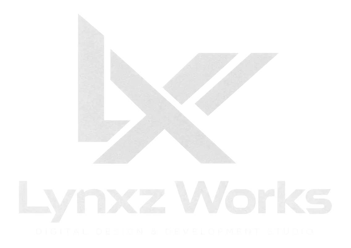 Lynxz Works logo — monogram, wordmark, and the tagline “Digital Design & Development Studio”
